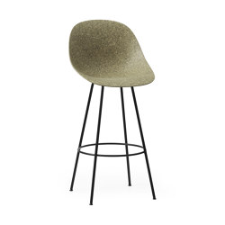 Mat Barchair 75 cm Black Steel - Seaweed | Bar stools | Normann Copenhagen