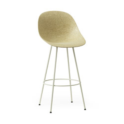 Mat Barchair 75 cm Creme Steel - Hemp | Tabourets de bar | Normann Copenhagen