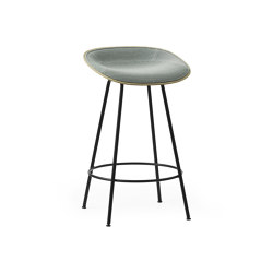 Mat Barstuhl 65 cm Frontpolster schwarzes Stahl - Hanffasern | Bar stools | Normann Copenhagen