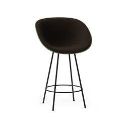 Mat Bar Armchair 65 cm Front Upholstery Black Steel - Seaweed