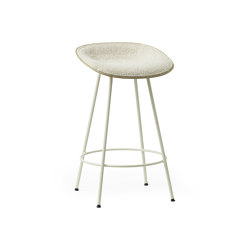 Mat Barstuhl 65 cm Frontpolster creme Stahl - Hanffasern | Barhocker | Normann Copenhagen