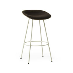 Mat Barstool 75 cm Front Upholstery Creme Steel - Seaweed | Taburetes de bar | Normann Copenhagen