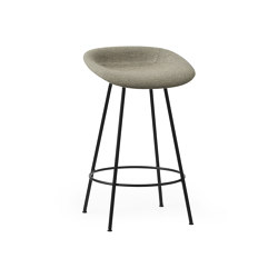 Mat Barstool 65 cm Full Upholstery Black Steel | Bar stools | Normann Copenhagen