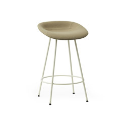 Mat Barstool 65 cm Full Upholstery Cream Steel | Bar stools | Normann Copenhagen