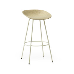 Mat Barstool 75 cm Cream Steel - Hemp | Taburetes de bar | Normann Copenhagen