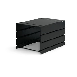 Atlas | Container, half (3 compartments) | black grey RAL 7021 | Schreibtisch-Ablagen | Magazin®