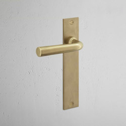 Apsley Maniglia per porta con molla e nottolino su placca lunga | Hinged door fittings | Corston Architectural Detail