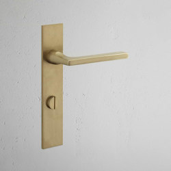 Clayton gefederter Türgriff langes Schild + Euro-Schloss | Renovierungsgarnitur | Hinged door fittings | Corston Architectural Detail