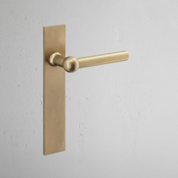 Harper Maniglia per porta con molla e nottolino su placca lunga | Hinged door fittings | Corston Architectural Detail