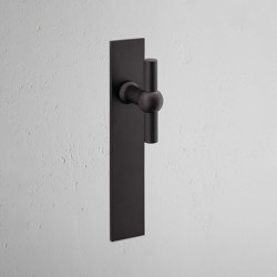 Harper Maniglia per porta barra a T con molla e nottolino su placca lunga | Hinged door fittings | Corston Architectural Detail