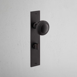 Poplar Long Plate Sprung Door Knob & Euro Lock | Pomos | Corston Architectural Detail