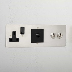 2G Toggle + USB A+C Fast Charge + Single Socket | Sockets | Corston Architectural Detail