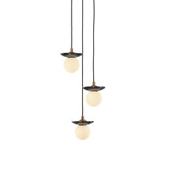 Orbit | Pendant - 3 Drop Grouping - Black Marble | Suspended lights | J. Adams & Co