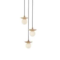 Orbit | Pendant - 3 Drop Grouping - Travertine | Lámparas de suspensión | J. Adams & Co