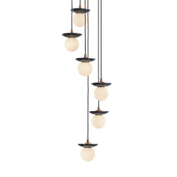 Orbit | Pendant - 6 Drop Grouping - Black Marble | Lampade sospensione | J. Adams & Co