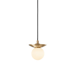 Orbit | Pendant - Ridged Satin Brass | Pendelleuchten | J. Adams & Co