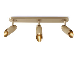 Spot Pro | Triple Ceiling Light - Satin Brass | Lampade plafoniere | J. Adams & Co