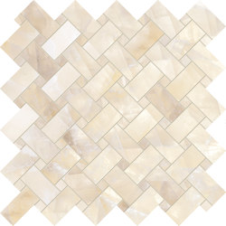 Tele di Marmo Lumia Mosaico Intrecci Ivory Gioiello | Naturstein Mosaike | EMILGROUP