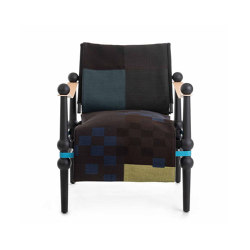 Twain | Low chair with arms - Black Beech