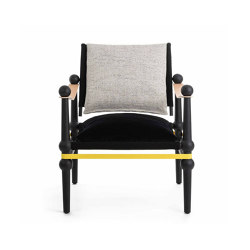 Twain | Low chair with arms - Black Beech - Black & White | Poltrone | Magis