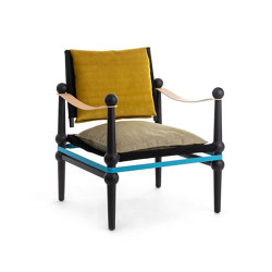 Twain | Low chair with arms - Black Beech - Yellow | Poltrone | Magis