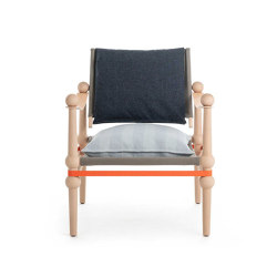 Twain | Low chair with arms - Natural Beech - Light Blue | Poltrone | Magis