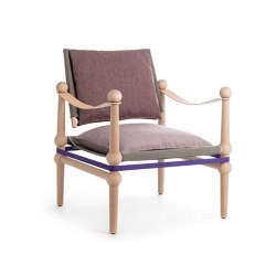 Twain | Low chair with arms - Natural Beech - Pink | Poltrone | Magis