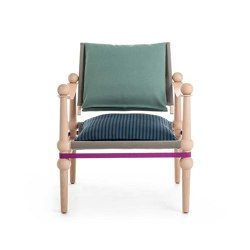 Twain | Low chair with arms - Natural Beech - Sage