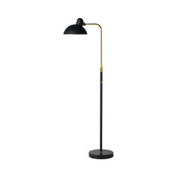 Kaiser Idell™ Floor Lamp | Matt black & Brass | Standleuchten | Fritz Hansen