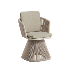 Seattle Swivel Dining Armchair, Sand Frame