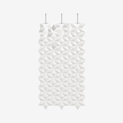 Séparateur d’espace suspendu Facet 102 x 187cm Blanc | Sound absorbing room divider | Bloomming