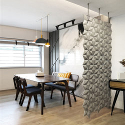 Facet hanging room divider 102 x 207cm in Pearl Gray | Sound absorbing room divider | Bloomming