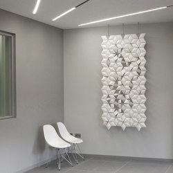 Facet hanging room divider 102 x 207cm in White | Sound absorbing room divider | Bloomming