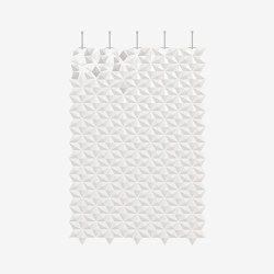 Séparateur d’espace suspendu Facet 170 x 246cm Blanc | Sound absorbing room divider | Bloomming