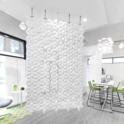 Facet hanging room divider 170 x 265cm in White | Sound absorbing room divider | Bloomming