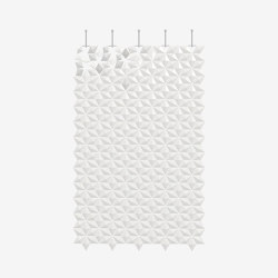 Separador de habitación colgante Facet 170 x 265 cm Blanco | Sound absorbing room divider | Bloomming