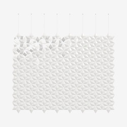 Facet hanging room divider 272 x 217cm in White | Sound absorbing room divider | Bloomming