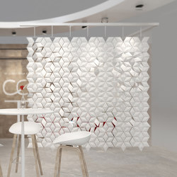 Facet hanging room divider 238 x 226cm in White | Sound absorbing room divider | Bloomming