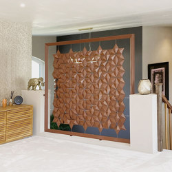 Freestanding room divider Facet 204 x 180cm in Chestnut | Privacy screen | Bloomming