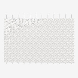 Facet hanging room divider 408 x 265cm in White | Divisori di camera acustico | Bloomming