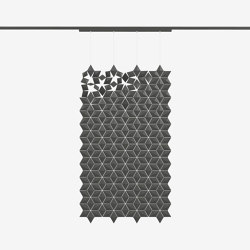 Separador de habitación colgante Facet 136 x 236 cm con carril deslizante | Divisores de habitaciones fonoabsorbentes | Bloomming