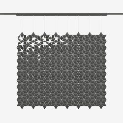 Separador de habitación colgante Facet 272 x 236 cm con carril deslizante | Divisores de habitaciones fonoabsorbentes | Bloomming