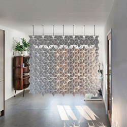Facet hanging room divider 238 x 187cm in White | Sound absorbing room divider | Bloomming