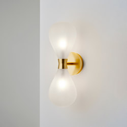 Cintola Wall Twin Light satin gold | Lampade parete | Tom Kirk Lighting