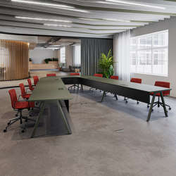 Slide connect flexible conference table system