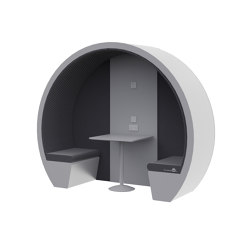 2 Person Part Enclosed Meeting Pod with Acoustic Back Panel |  | The Meeting Pod