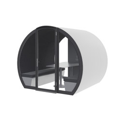 6 Person Fully Enclosed Meeting Pod with Glass Back Panel | Office Pods | The Meeting Pod