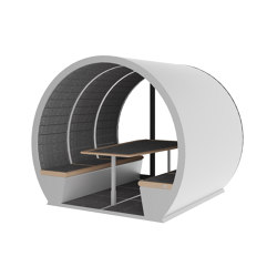 6 Person Part Enclosed Outdoor Pod | Sound absorbing architectural systems | The Meeting Pod