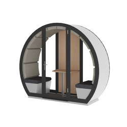 2 Person Outdoor Pod with Front Glass Enclosure and Back Panel |  | The Meeting Pod