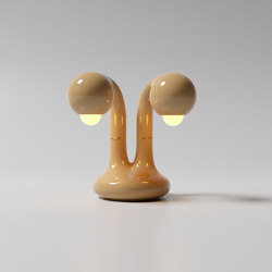 Table Lamp 2-Globe 12” Gloss Beige | LED lights | Entler